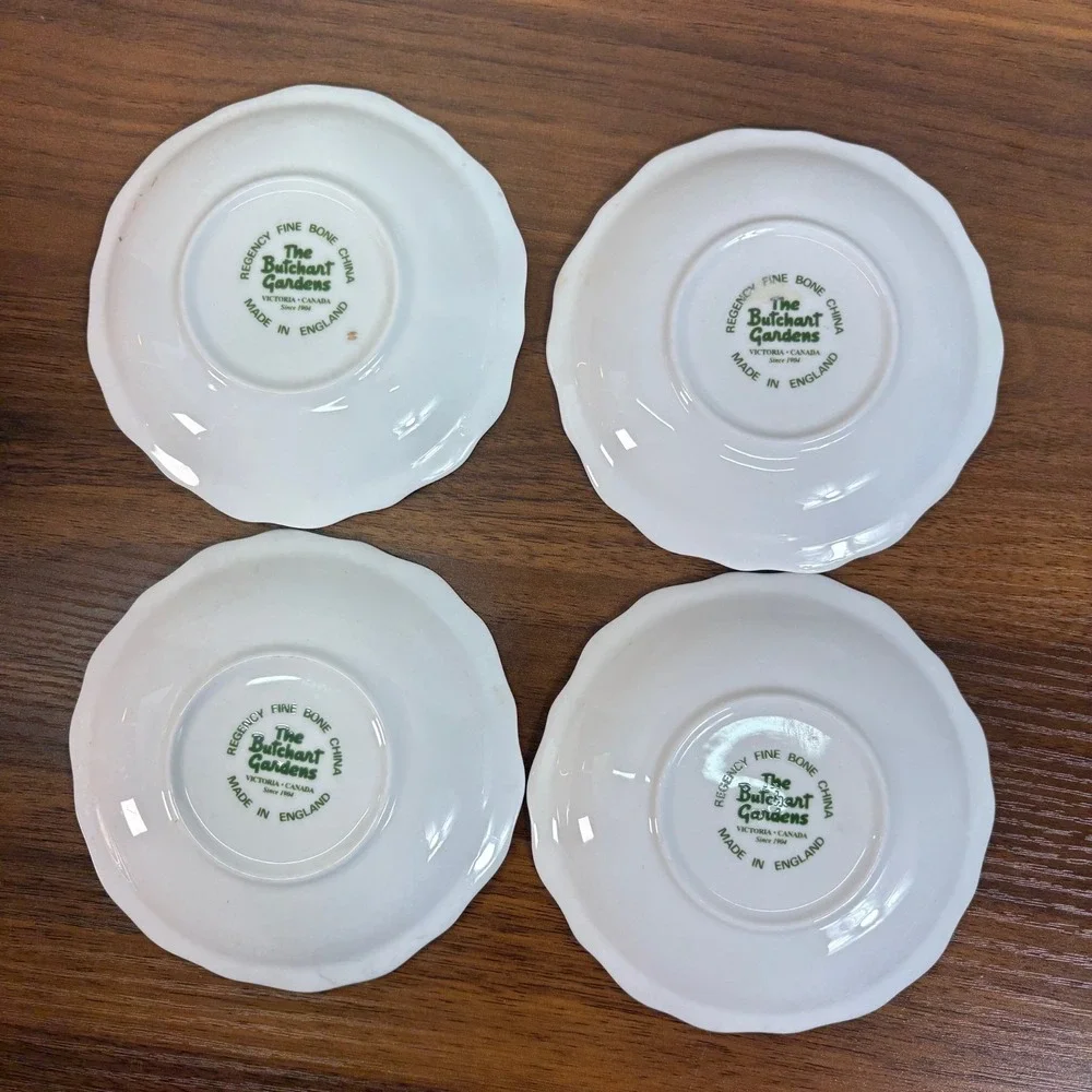 Regency Butchart Gardens Fine Bone China Floral Plates 4.5